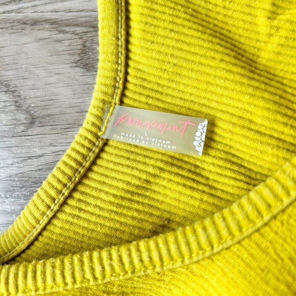 Free People Movement Headstart Corset Style Tank in Yellow Sulfur Size L - Picture 3 of 5